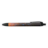 Blauwe bloemen zwarte inkt pen (Bovenkant)