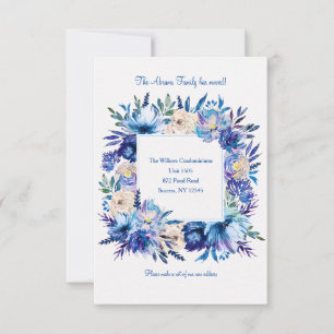 Blauwe Bloemenaankondiging Aankondiging