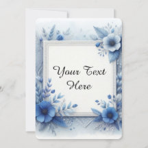 Blauwe bloemenaquarel met elegante accenten