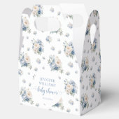 Blauwe bloemenbabyboy douche snoep gunst box bedankdoosjes (Geopend)