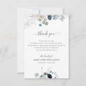 blauwe bloemenbegrafenis bedankt voor je notitie (Voorkant)