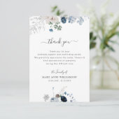 blauwe bloemenbegrafenis bedankt voor je notitie (Staand voorkant)