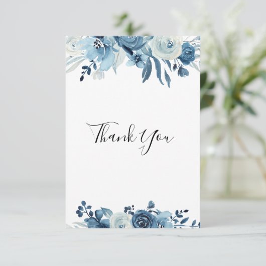 blauwe bloemenbegrafenis bedankt voor je opmerking (Staand voorkant)