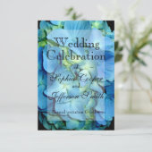 Blauwe bloemenblauwe bloem Blauwe Hortensia Save The Date (Staand voorkant)