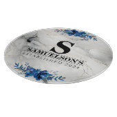 Blauwe Bloemenbloesem Schoonheidsmarmer Snijplank (Hoek)