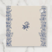 Blauwe bloemenbruiloft bedankjes labels (Achterkant)