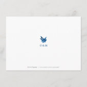 Blauwe bloemenChinoiserie Huwelijksreceptie Informatiekaartje (Achterkant)