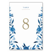 Blauwe bloemenChinoiserie Tafelkaart Kaart (Achterkant)