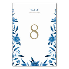 Blauwe bloemenChinoiserie Tafelkaart Kaart