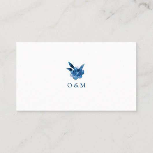 Blauwe bloemenChinoiserie Trouwplaatskaarten Plaatskaartje (Achterkant)