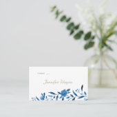 Blauwe bloemenChinoiserie Trouwplaatskaarten Plaatskaartje (Staand voorkant)