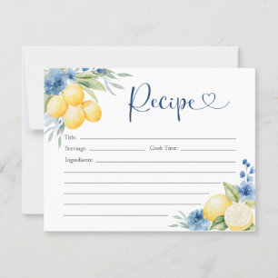 Blauwe bloemencitroen Main Squeeze Bridal Recipe K Kaart