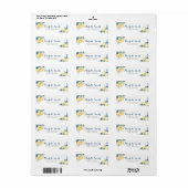Blauwe bloemencitroen Main Squeeze Bruidsadres Etiket (Full Sheet)
