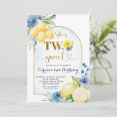 Blauwe bloemencitroen Main Squeeze Twee Zoete Verj Kaart (Staand voorkant)