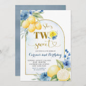 Blauwe bloemencitroen Main Squeeze Twee Zoete Verj Kaart (Voorkant / Achterkant)