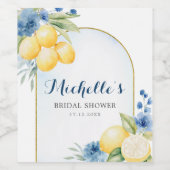 Blauwe bloemencitroen Main Squeeze Vrijgezellenfee Wijn Etiket (Enkel label)