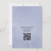Blauwe bloemencode QR Code RSVP Tuinbruiloft Uitno Kaart (Achterkant)