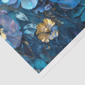Blauwe Bloemencollage Decoupage Tissuepapier (Detail)