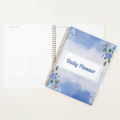 Blauwe bloemendagplanner met waterverf planner (Display)