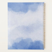 Blauwe bloemendagplanner met waterverf planner (Achterkant)