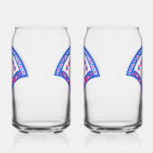 blauwe bloemendamaskpatroon blikvorm glas (Rechts)