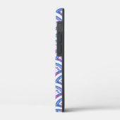 blauwe bloemendamaskpatroon Case-Mate iPhone case (Achterkant / Links)