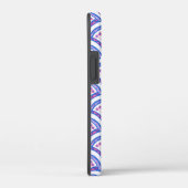 blauwe bloemendamaskpatroon Case-Mate iPhone case (Achterkant / Rechts)