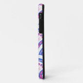 blauwe bloemendamaskpatroon Case-Mate iPhone case (Achterkant/links)
