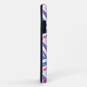 blauwe bloemendamaskpatroon Case-Mate iPhone case (Achterkant/rechts)