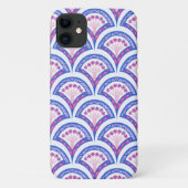 blauwe bloemendamaskpatroon Case-Mate iPhone case (Achterkant)