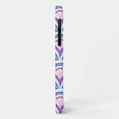 blauwe bloemendamaskpatroon Case-Mate iPhone case (Achterkant/links)