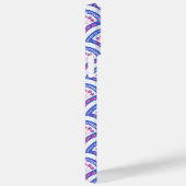 blauwe bloemendamaskpatroon Case-Mate iPhone case (Achterkant / Rechts)