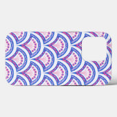 blauwe bloemendamaskpatroon  Case-Mate iPhone case (Achterkant (horizontaal))