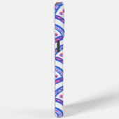 blauwe bloemendamaskpatroon Case-Mate iPhone case (Achterkant / Rechts)