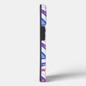 blauwe bloemendamaskpatroon Case-Mate iPhone case (Achterkant / Rechts)
