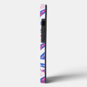 blauwe bloemendamaskpatroon Case-Mate iPhone case (Achterkant / Links)