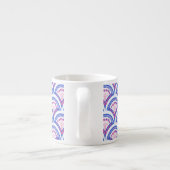blauwe bloemendamaskpatroon espresso kop (Achterkant)
