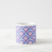 blauwe bloemendamaskpatroon espresso kop (Voorkant)