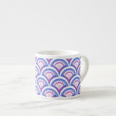 blauwe bloemendamaskpatroon espresso kop (Voorkant rechts)