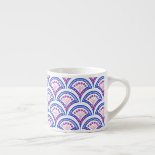 blauwe bloemendamaskpatroon espresso kop