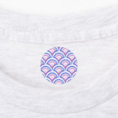 blauwe bloemendamaskpatroon labels (Aangebracht)