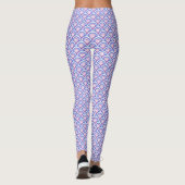 blauwe bloemendamaskpatroon leggings (Achterkant)