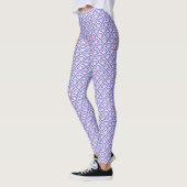 blauwe bloemendamaskpatroon leggings (Links)