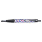 blauwe bloemendamaskpatroon pen (Achterkant)