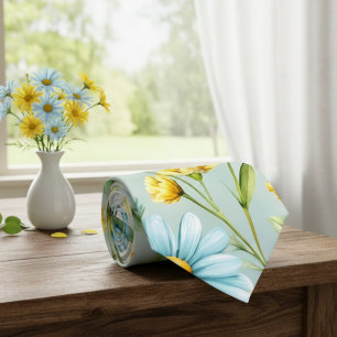 Blauwe bloemendassen voor heren – Elegante roospri Stropdas