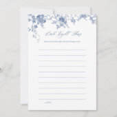 Blauwe bloemendatum avond ideeën kaarten (Voorkant)