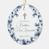 Blauwe bloemendoop keramiek in het Spaans Keramisch Ornament (Links)