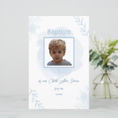 Blauwe Bloemendoop – Klassiek en Elegant Menu (Staand voorkant)