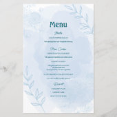 Blauwe Bloemendoop – Klassiek en Elegant Menu (Achterkant)