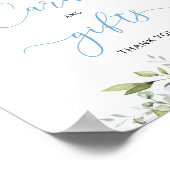 Blauwe bloemeneucalyptus kaarten en geschenken poster (Hoek)